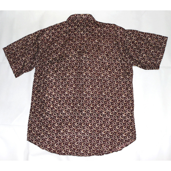 Bogari Men's Short Sleeve Button Front 100% Silk‎ Shirt Size Medium - Picture 3 of 5